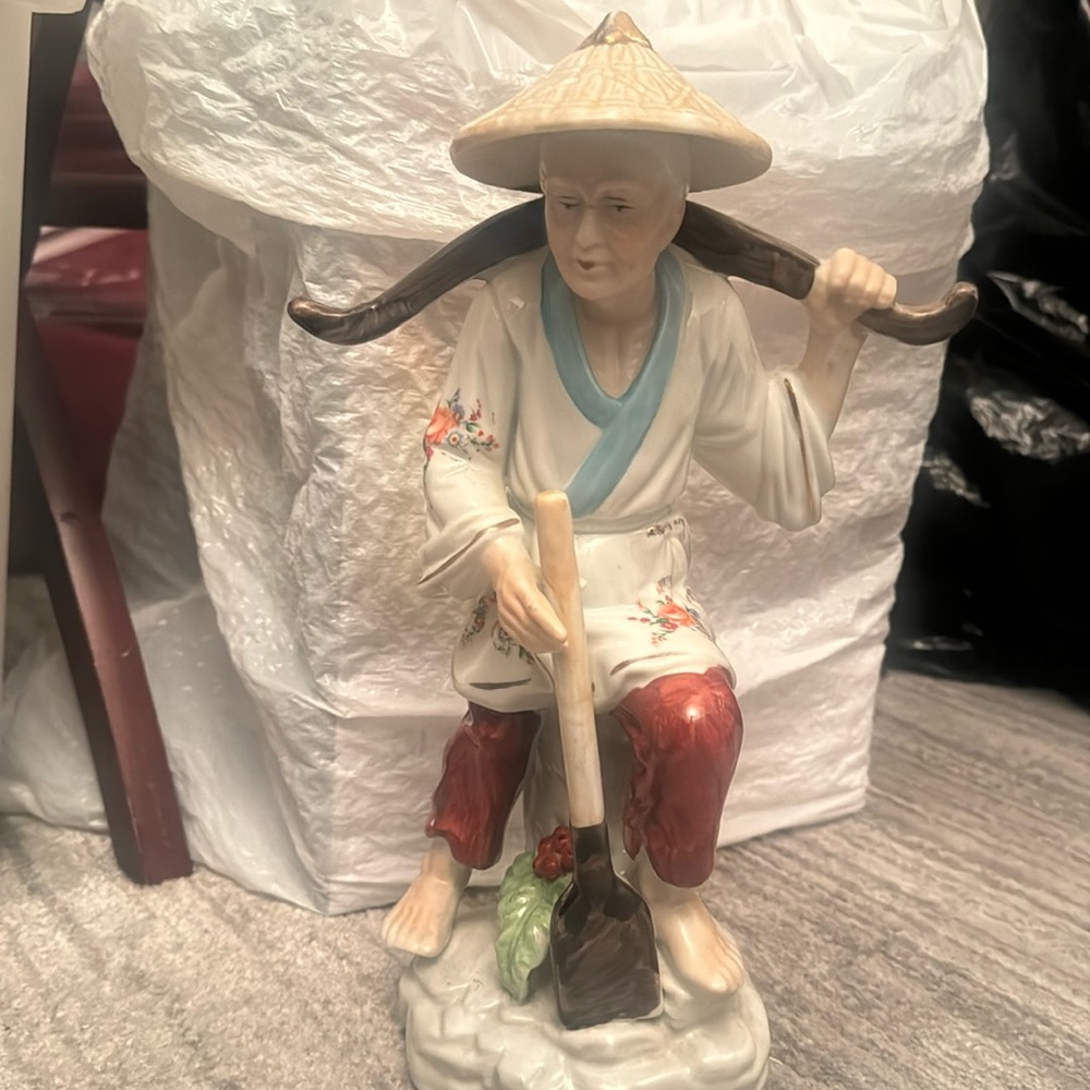 Vintage Chinese Porcelain
Figurine Asian Man w/ Water
Buckets